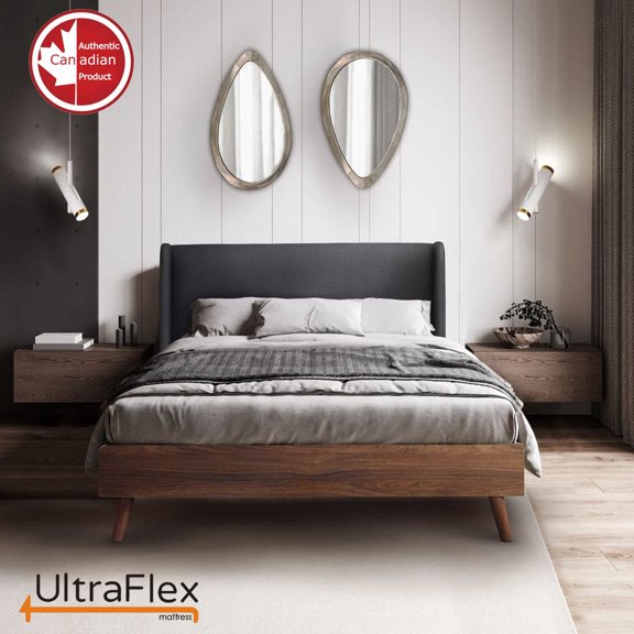 UltraFlex PARADISE - Natural Heavy Duty Foam Blend, Low Motion Transfer, Comfort+ Cool Gel and Spinal Posture Support Eco-Friendly Mattress (Made in Canada)- With Box Spring Foundation.