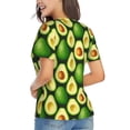 thumbnail image 3 of Fuzoiu Avocado Print Women's Classic V-Neck T-Shirt, Short Sleeve V Neck Tees for Casual Everyday Wear,Casual Fit Tee,Summer Fashion Tops-X-Large, 3 of 5