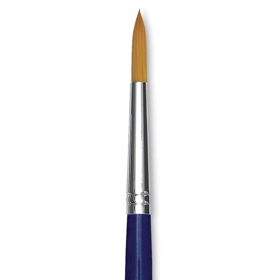 Blick Scholastic Short Handle Golden Taklon Brush - Round, Size 8