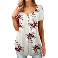 thumbnail image 4 of T-shirt Imprimé Femme Été Col Rond Manches Courtes Blouse Col Rond T-shirt Haut Ample, Blanc, G, 4 of 9