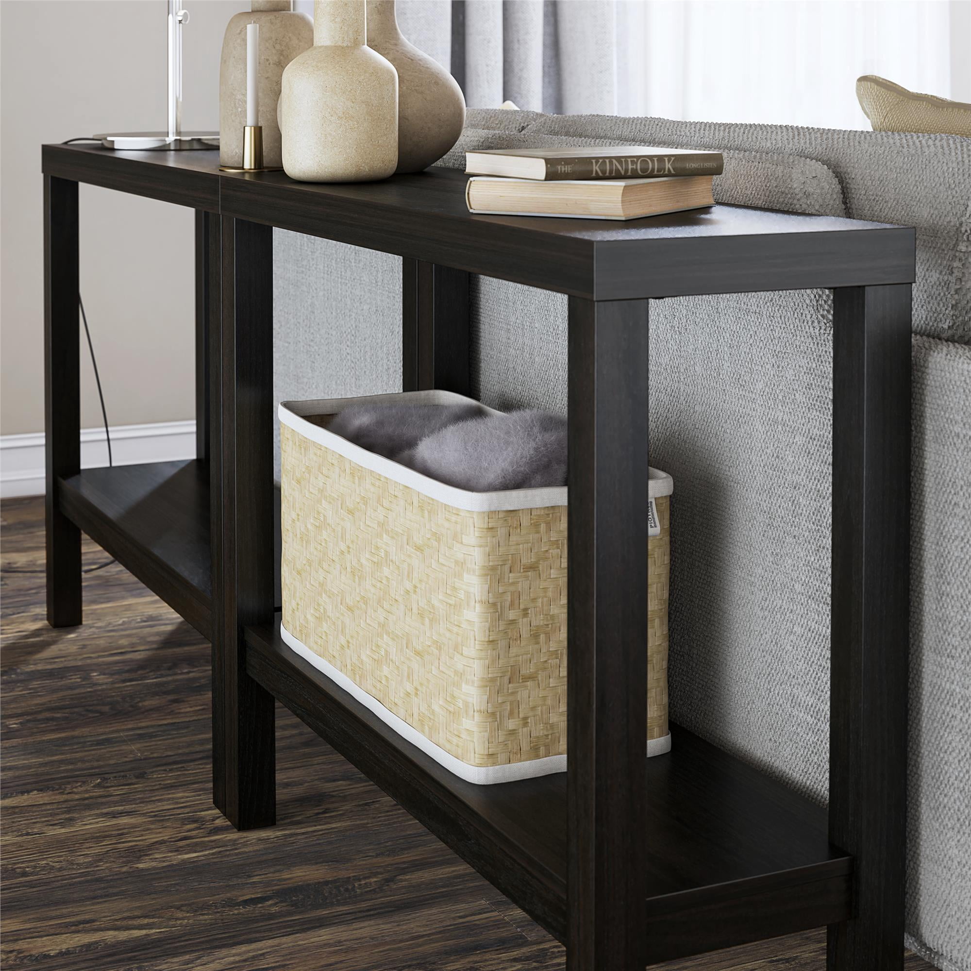 Ameriwood Home Glyndon Wrap-Around Sofa Accent Tables Bundle - Set of Two, Espresso