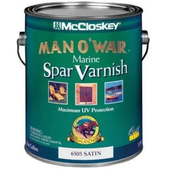 McCloskey Man O'War Marine Spar Varnish - Water-Resistant Clear Satin - 1 Gal