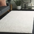 thumbnail image 2 of SAFAVIEH Lindsay Deborah Solid Polyester Shag Area Rug, Ivory, 5'3" x 7'6", 2 of 7