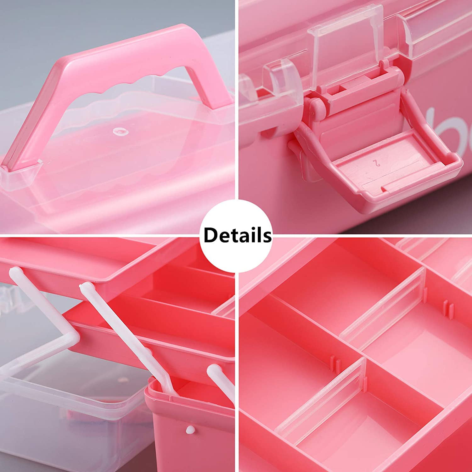  Kinsorcai 12'' Three-Layer Clear Art Box Organizer,  Multipurpose Plastic Craft Box Organizer, Art Supply Storage Box/Sewing  Box/Tool Box with Handle (Blue) : Arts, Crafts & Sewing