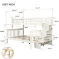 thumbnail image 5 of SEGMART Wood Bunk Beds , 76.97'' x 51.57'' Solid Wood Twin-Over-Full Bed, Sturdy Wood Twin-Over-Full Bunk Beds w/ 4 Storage Shelves, 4-Step Ladder, Full-Length Guardrails, 250lbs, S1914, 5 of 8