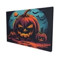 thumbnail image 3 of 16x24 inch Canvas Hanging Picture Wall Decor Moonlit Pumpkin Head,Man Cave,Bathroom,Lounge,Yard Fence Wall Art Prints Decor Canvas Poster,Charm Pumpkin Head Modern Style Decorative Paintings, 3 of 6
