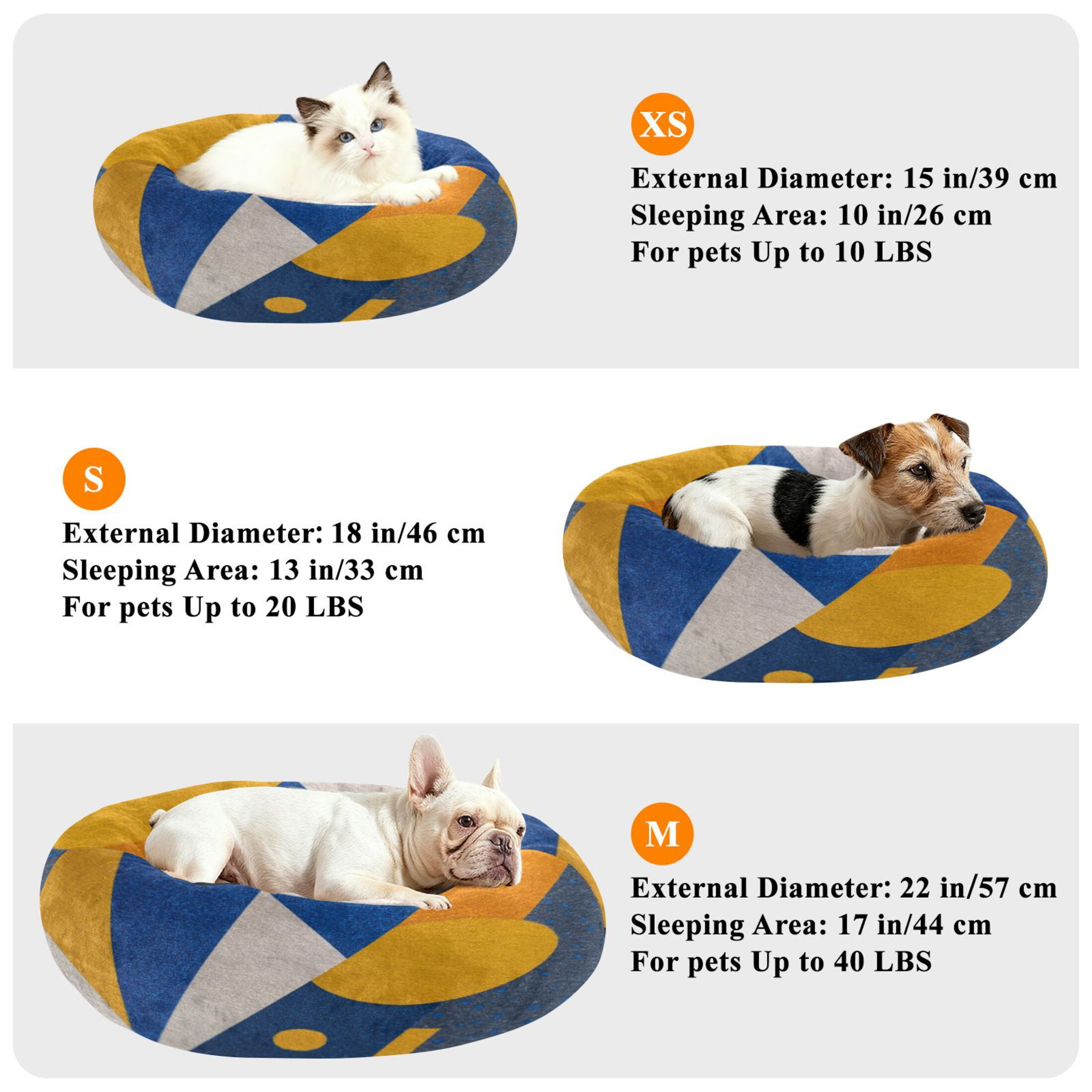 Iauyy Pet Couch Donut Cat Bed for Indoor Cats/Small Dogs Washable & Machine with Non-slip Bottom Calming Cat Furniture, Depth and Texture (M)