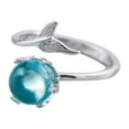 thumbnail image 2 of Mermaid Ring for Women: Adjustable Vintage Mermaid Tail Opal Moonstone Rings Ocean Sea Jewelry Gifts, 2 of 7