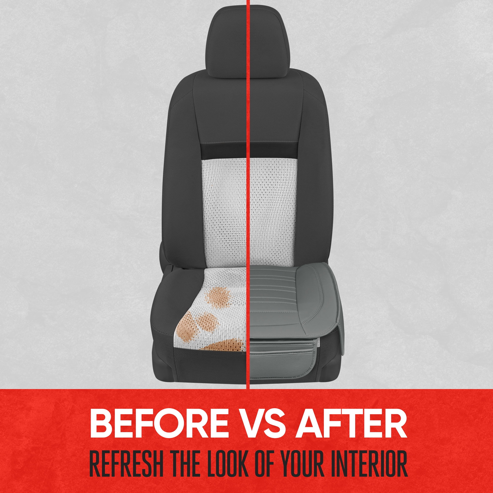 Motor Trend Faux Leather Front Seat Cover for Cars - (1) Gray Front Car Seat Covers for SUV & Truck with Storage Pockets - Automotive Car Seats Cover Protector - For Bottom Cushion Coverage Only
