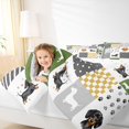thumbnail image 5 of Manfei Patchwork Dachshund King Bedding, Paw Dot Checkered King Bed in a Bag, Green White, Reversible, 7pcs, 5 of 6