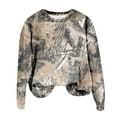 thumbnail image 4 of Fshinging Oversized Hoodie Womens Sweatshirts Maple Leaf Print Camo Long Sleeve Crewneck Loose Fit Pullover Sweaters, 4 of 6