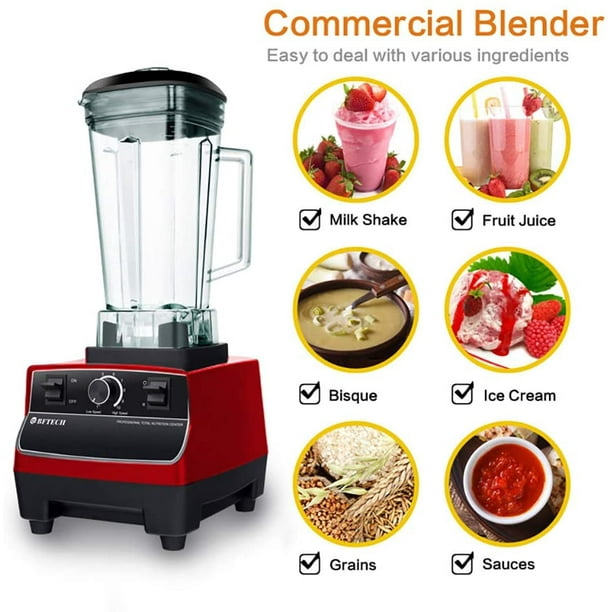 BFTECH PB2200 Explorian Blender Professional-Grade Commercial 2L 2200 Watt  ，Total Crushing Technology for Smoothies, Ice and Frozen Fruit (Red) 