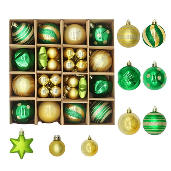 Clearance Sales Bigersell Christmas Tree Ball Pendant Set New 42Pcs Delicate Christmas Decoration Baubles Set Shatterproof Plastic Christmas Ornaments Balls Kit for Year Multicolor
