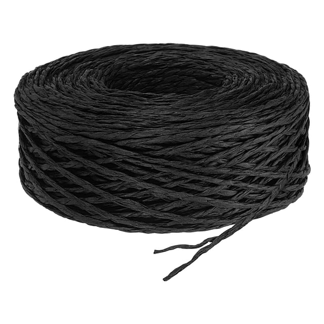 Unique Bargains 1 Roll Raffia Ribbon, 109 Yard Paper Twine String for Festival Gifts Wrapping, Black