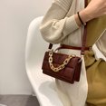 thumbnail image 4 of Bolsa Bolsos de hombro de cuero con cadena de bandolera con estampado de pago para mujer (café) JShteea Para Estrenar, 4 of 9