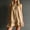 Khaki, variant on Morttic Women's Stand Collar Half-Button Sleeveless Mini Dress – Ruffle Hem A-Line Solid Color Beach & Vacation Outfit Pink,S