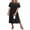 Black, variant on Ekouaer Cotton Sleepwear for Women Plus Size Long Nightgowns Short Sleeve Night Dress Casual Sleep Nightshirt