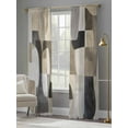 thumbnail image 4 of Black Brown Geometric Sheer Curtains 84 Inch Length 2 Panels Set, Modern Abstract Textured Voile Window Treatment Rod Pocket Curtains Sheers Drapes for Bedroom/Living Room/Kitchen 52"x84"x2, 4 of 7