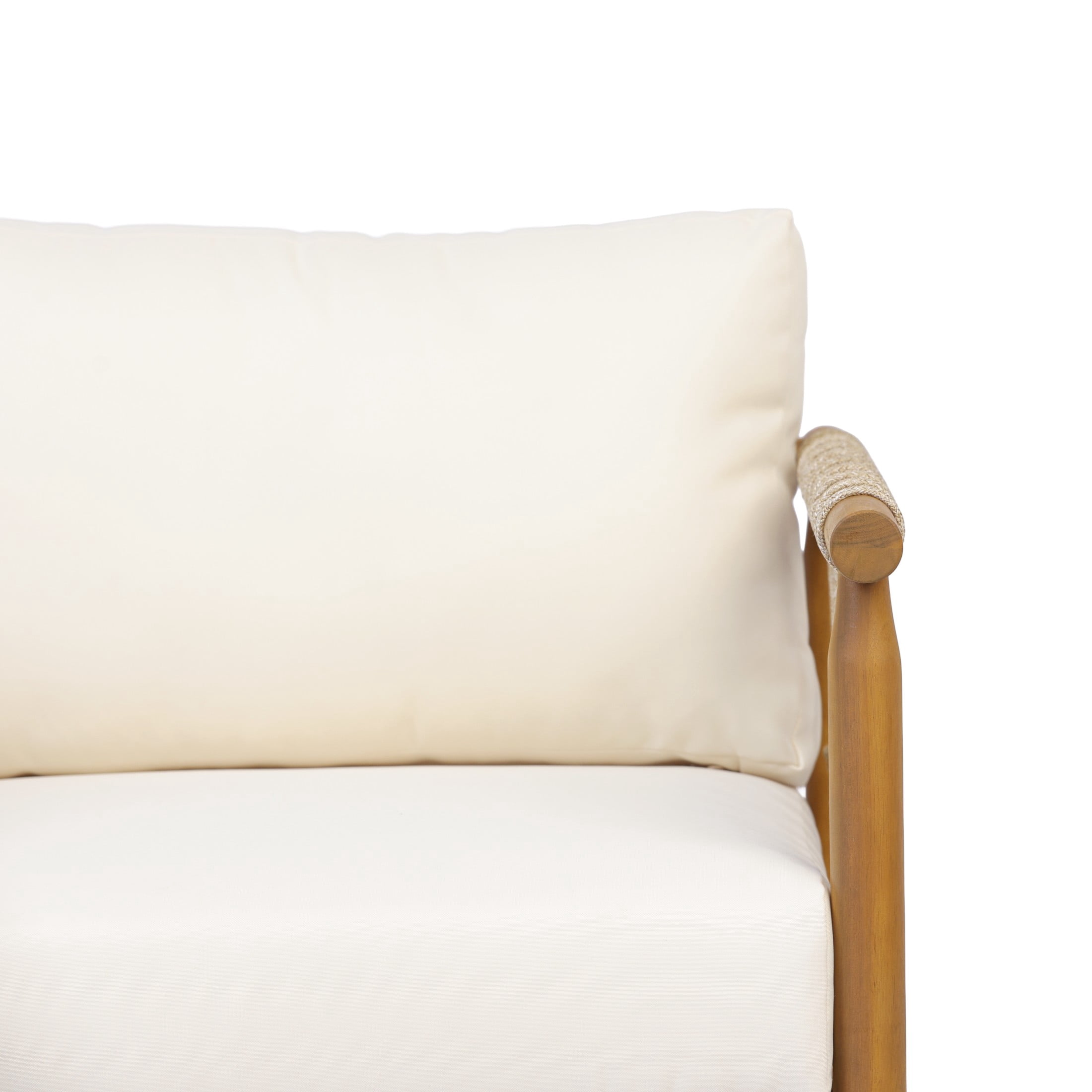Christopher Knight Home 3-Piece Wood Outdoor Sofa Set with Cushions, 4 Seats, Teak+Cream
