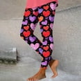 thumbnail image 2 of Feancey On Sale Clearance Prime Yoga Leggings for Women High Waisted Casual Heart Print Running Workout Pants Valentines Day Ankle Length Soft Stretchy Yoga Tights Multicolor S, 2 of 5