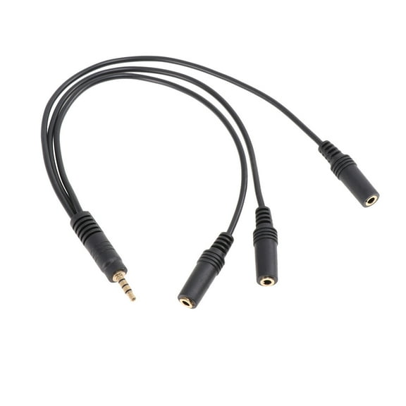 Splitter Cable 3.5mm Headphone and Microphone Jack Audio for Headset Earphones Port 1 to