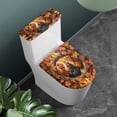 thumbnail image 2 of HELLHERO Rooster Floral Pattern Toilet Lid Cover and Toilet Tank Lid Cover Set of 2 Polyester Non-Slip for Women, 2 of 8