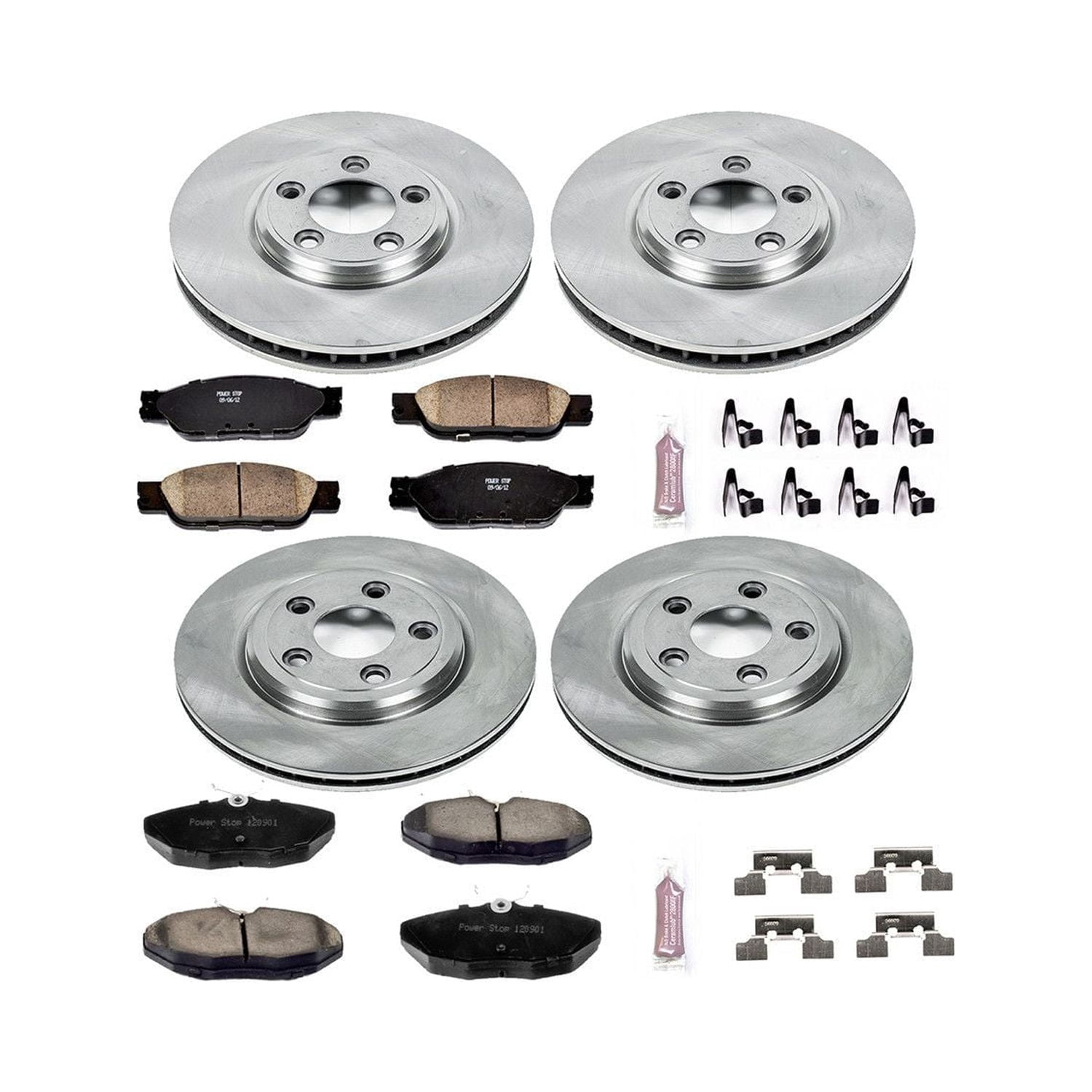 Power Stop Front and Rear Stock Replacement Brake Pad and Rotor Kit KOE1355