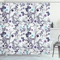 thumbnail image 1 of Ambesonne Floral Shower Curtain, Butterflies and Swirls, 69"Wx75"L, Dark Purple Pale Blue, 1 of 3