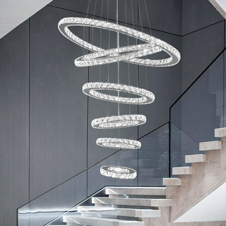 瀬名泉 リングライト 6th Siljoy Modern Crystal Chandelier Lighting, 6 Ring Chandelier
