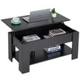 thumbnail image 2 of NiamVelo Table Basse en Bois à Plateau Relevable avec Compartiment Caché et Tablette de Rangement pour Salon, Noir, 2 of 8