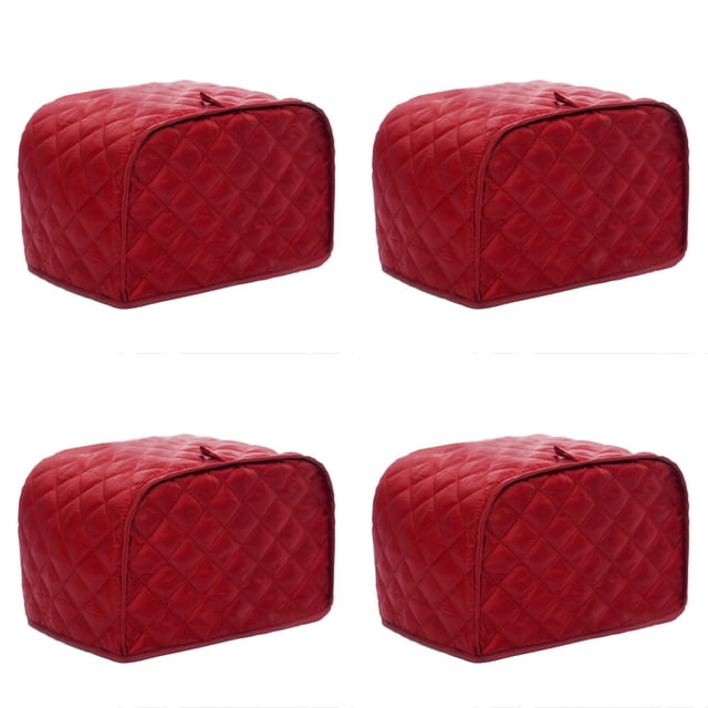 WUSUOWEI 4PCS Bread Toaster Cover and Protector,Toaster Cover,Polyester Fabric Quilted Four Slice Toaster Appliance Dirt Proof Cover for Kitchen Small Appliance Dirt and Fingerprint Protection