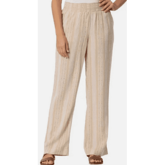 Briggs Women's Linen Blend Pull-On Pants, Tan, Size XS