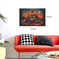 thumbnail image 5 of 16x24 inch Canvas Hanging Picture Red Moonlit Pumpkin Head,Funny Cafes,Kid Room,Hotels,Restaurant Holiday Decorations,Modern Art Moonlit Pumpkin Head Canvas Poster,Gift For Pumpkin Enthusiast, 5 of 6