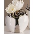 thumbnail image 1 of Oval Ceramic Vase With Metal Tree Design - White/silver (21x9 Cm), 1 of 2