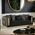 thumbnail image 2 of Furniture of America Gadulan Glam Fabric Zebra Print Adult Sofa, Black and Gold, 2 of 17