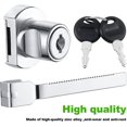 thumbnail image 4 of Sliding Glass Door Lock,drawer Display Case Showcase Security Ratchet Locks Glass Cabinet Lock With Chrome Finish, Keyed Alike (large)(2pcs, Silver), 4 of 5