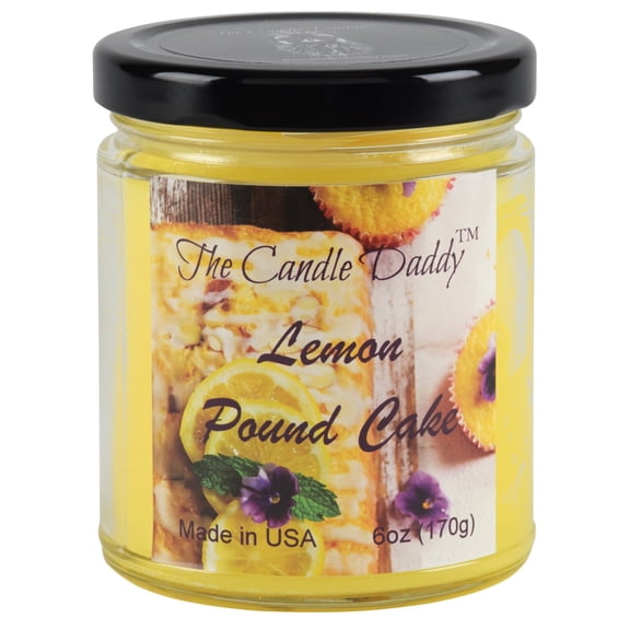 Lemon Pound Cake - Sweet Lemon Scented 6oz Jar Candle - The Candle Daddy - Hand Poured In Indiana