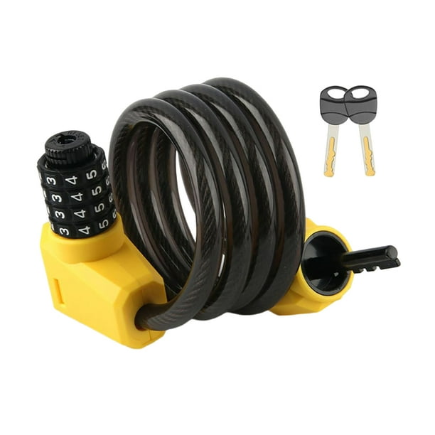 Candado de cadena de bicicleta 1,2 M Candado de cable de seguridad para bicicleta/scooter/kayak (amarillo) Ehuebsd Accesorios para bicicletas