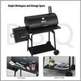 Royal Gourmet 30" CC1830F Charcoal Grill with Offset Smoker and Gloves