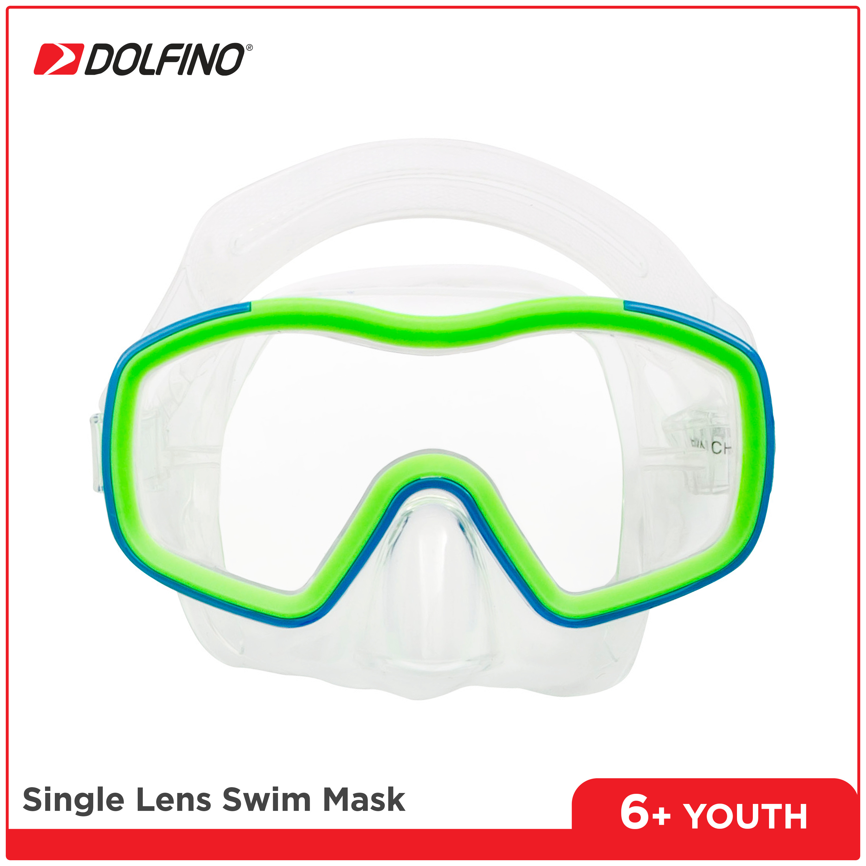 (2 pack) Dolfino Youth 5-Piece Open Swim and Snorkel Set for Children, Green, Unisex