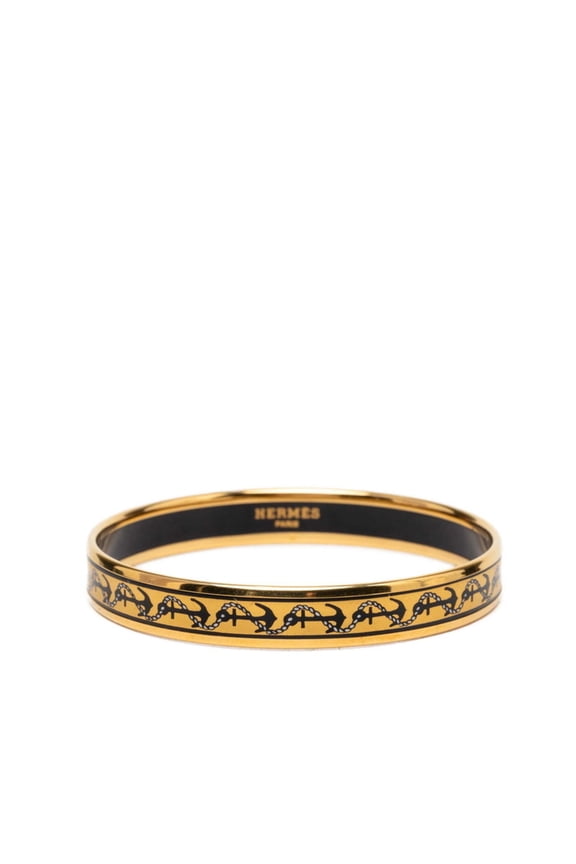 Pre-Owned Hermes Email PM Bangle, Gold Multicolor Plated, Women's