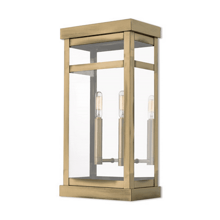 

Wall Sconces 2 Light With Antique Brass Clear Candelabra Base 18 inch 120 Watts - World of Crystal