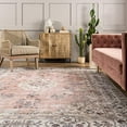 thumbnail image 3 of nuLOOM Ren Machine Washable Vintage Floral Area Rug, 3' x 5', Peach, 3 of 4