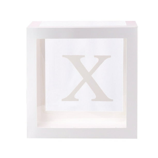 Xihbxyly Caja de Regalo Transparente, Decoración Personalizable para Eventos, Diseño de Letras Único, Fácil Montaje, Fiesta de Cumpleaños, Celebración de Boda, 30 X 30 X 30 Cm, 1 Paquete
