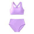 thumbnail image 6 of Two Piece Swimsuit for Women Solid Color Back Tankini Womens Swimsuits Bikini Bathing With Adjustable Ties, 6 of 6
