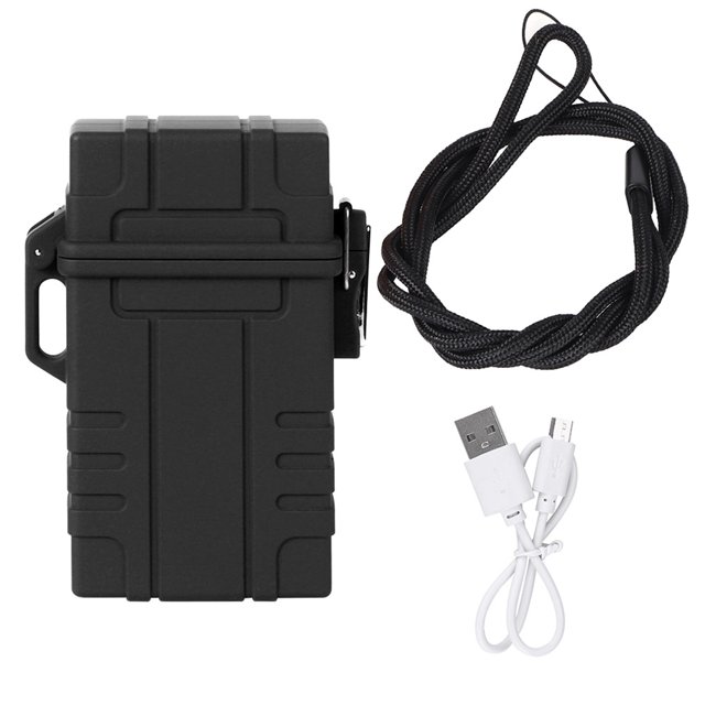 Estuche impermeable para almacenamiento de cigarrillos con encendedor electrónico y cargador USB
