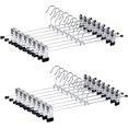 thumbnail image 1 of Juego de 20 perchas de hierro de metal cromado de 30 cm, para pantalones, faldas, calcetines, ropa interior, perchas antideslizantes con clips, 1 of 1