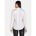 thumbnail image 3 of Time and Tru Women's Button Front Shirt with Long Sleeves, Sizes XS-XXXL, 3 of 6