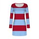 thumbnail image 5 of TaTaai Women's V Neck Long Sleeve Dress Striped Print with Ruffle Trim Elastic High Waist with Belt Casual Fall Winter Outfits Gift, 5 of 5