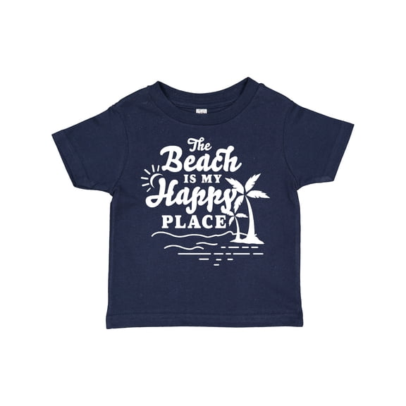 Inktastic The Beach is My Happy Place with Palm Trees Boys or Girls Toddler T-Shirt